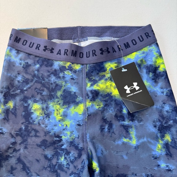 NWT Under Armour Women’s S Compression Bike Shorts High Rise 8” Geometric Print - Picture 2 of 12